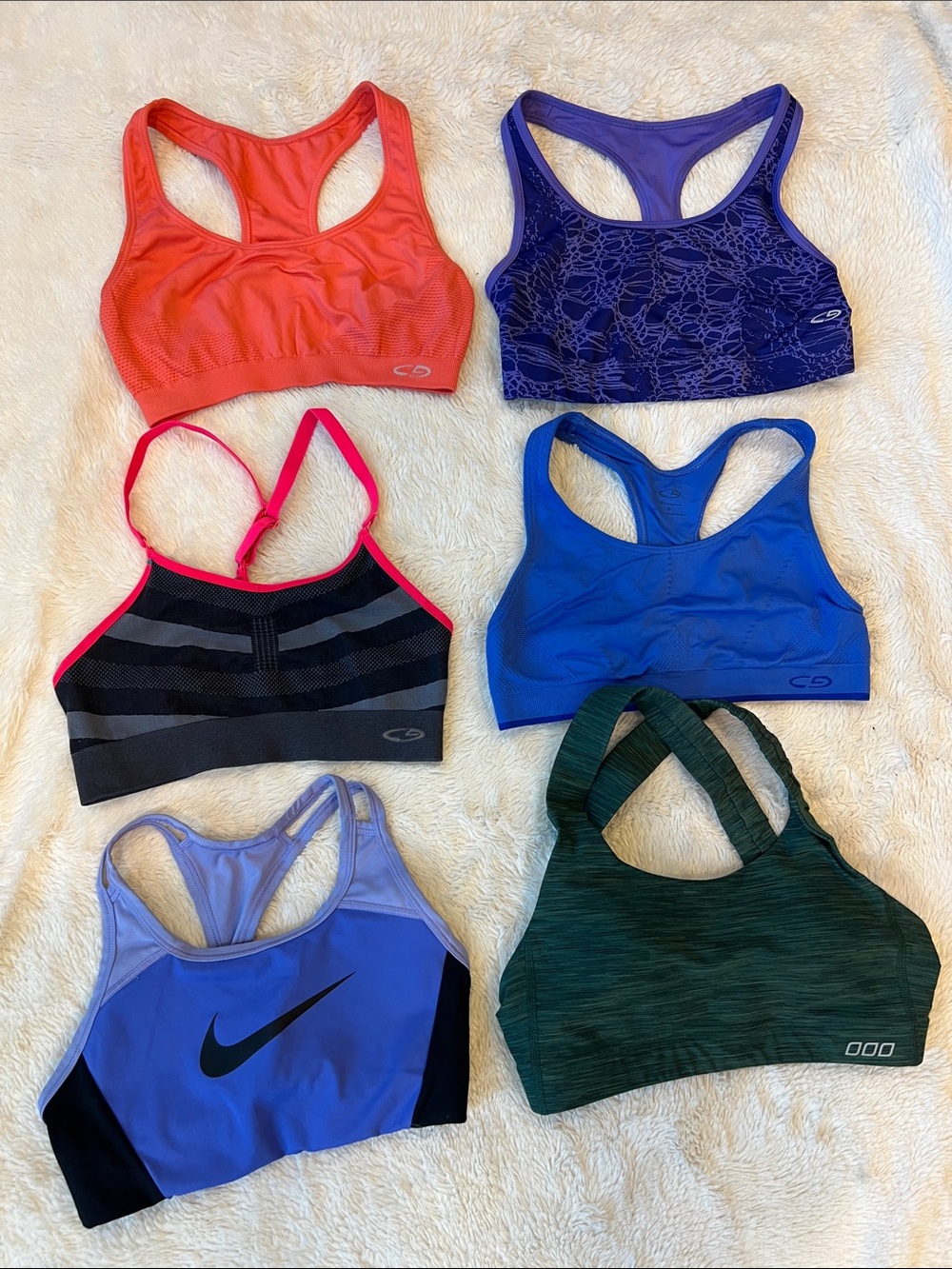 Lot of 6 Champion Nike Lorna Jane  Workout Bra Bundle size Small